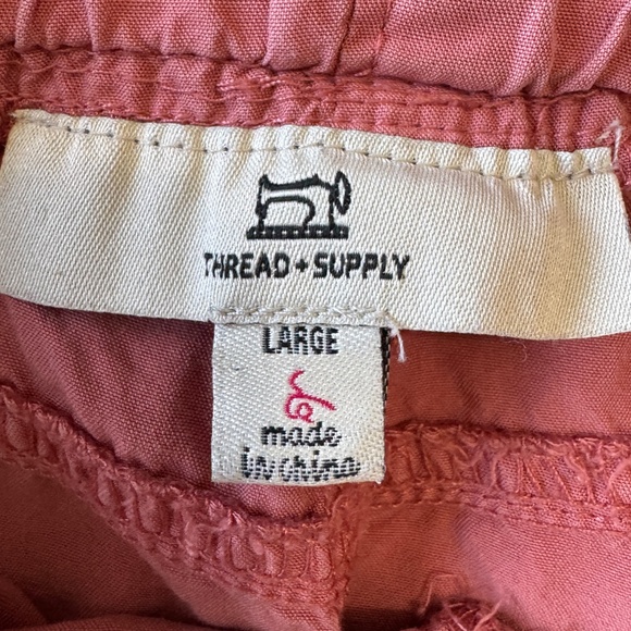 Thread + Supply Pull On Elastic Waist Paperbag Beach Shorts Brick Dust Size L - Picture 6 of 14